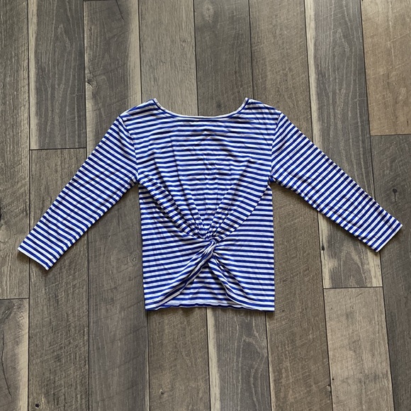 J. Crew Striped Twist Back Top - Picture 4 of 12